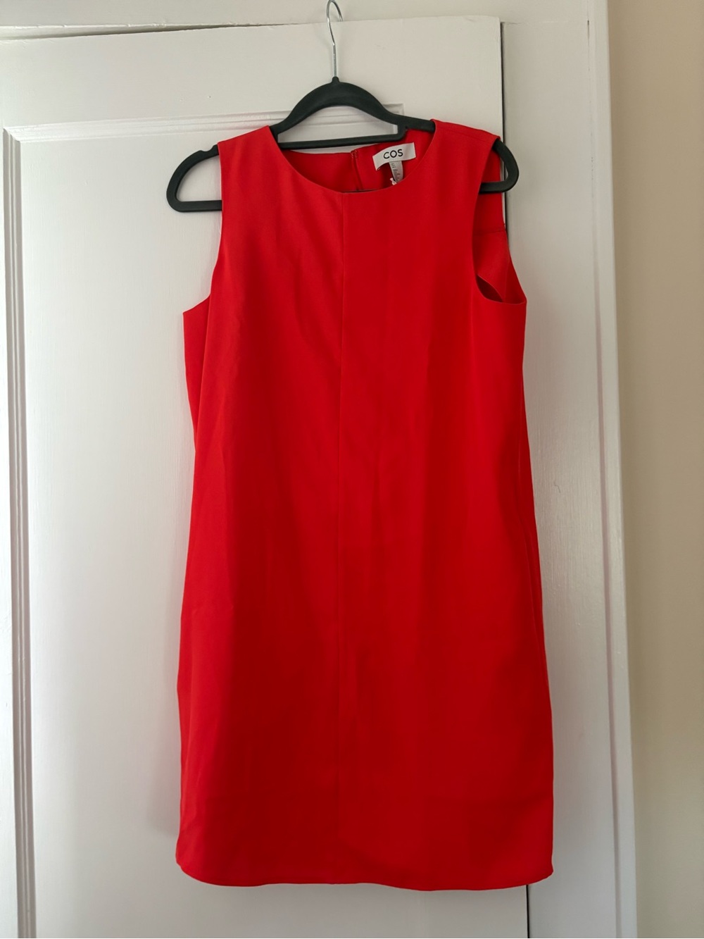 COS Bright Red Sleeveless Midi Shift Dress